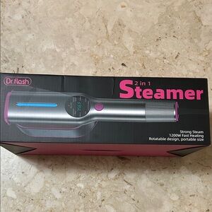 Silver and Pink 2-in-1 Steamer